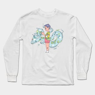 gloopy pond frog friend Long Sleeve T-Shirt